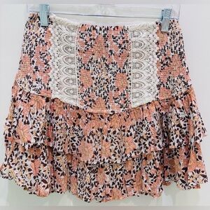 Vintage Havana Floral Lace Mini Skirt